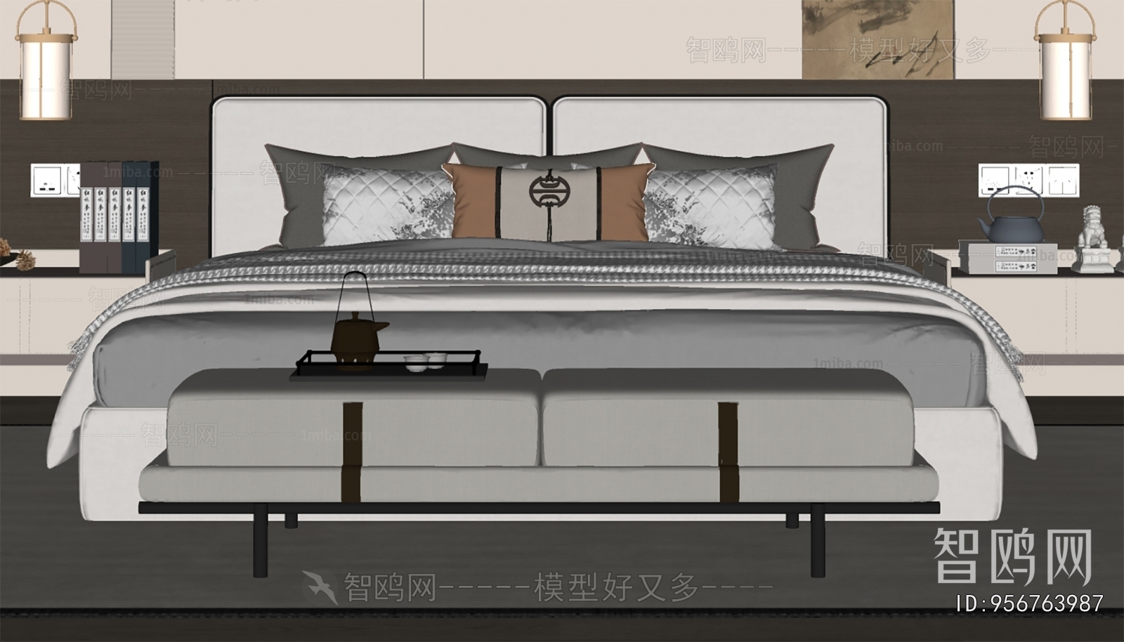 New Chinese Style Double Bed