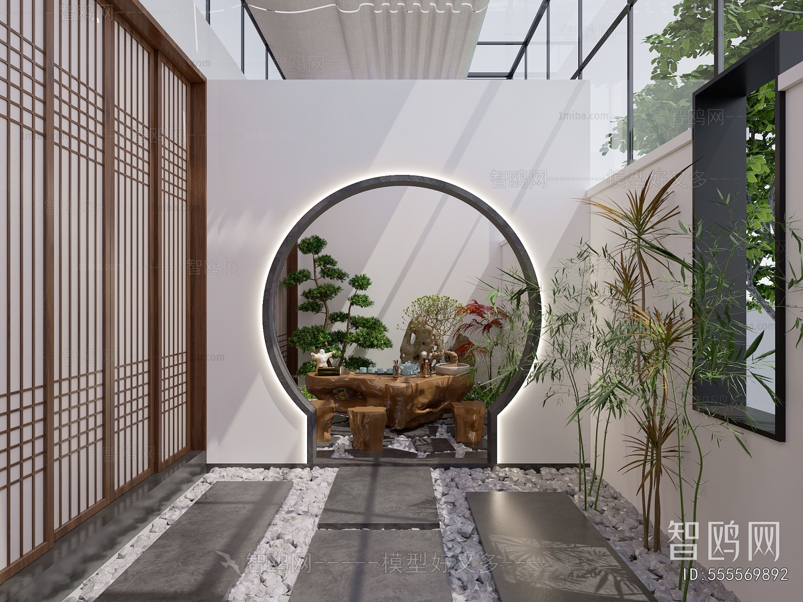 New Chinese Style Glass Sun Room