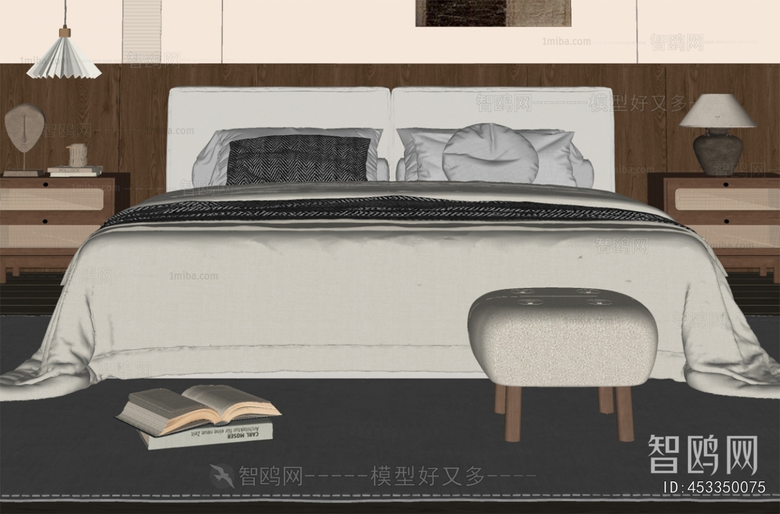 Wabi-sabi Style Double Bed