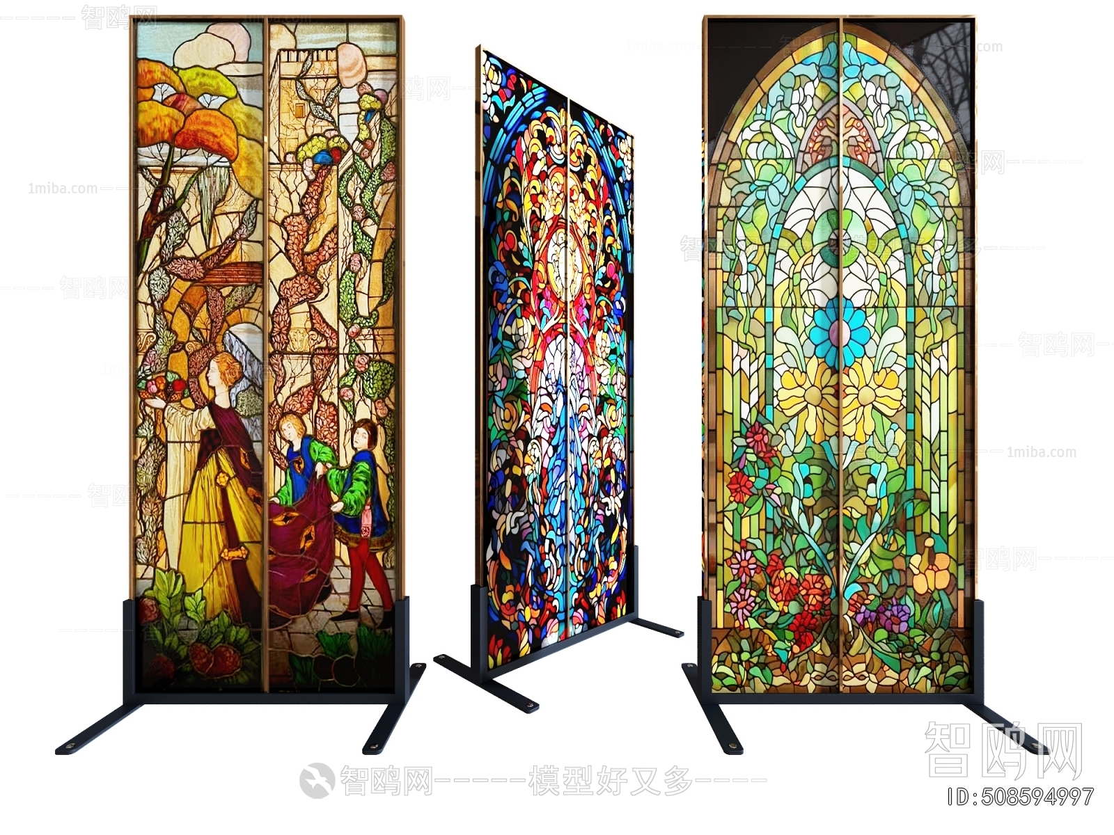 Retro Style Glass Screen Partition