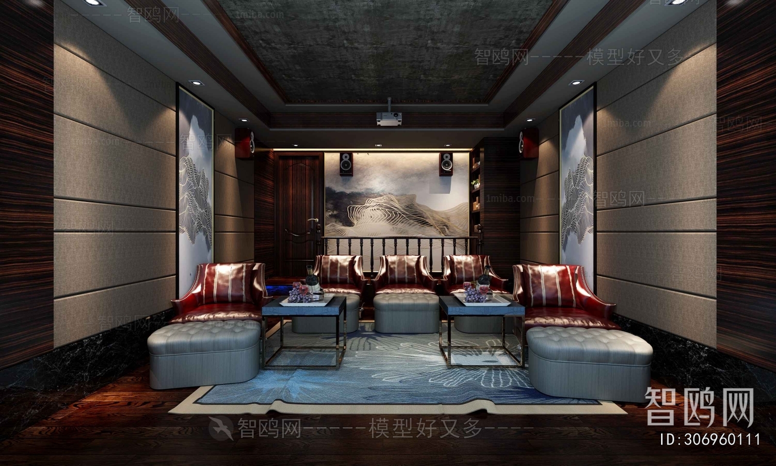 New Chinese Style Audiovisual Room