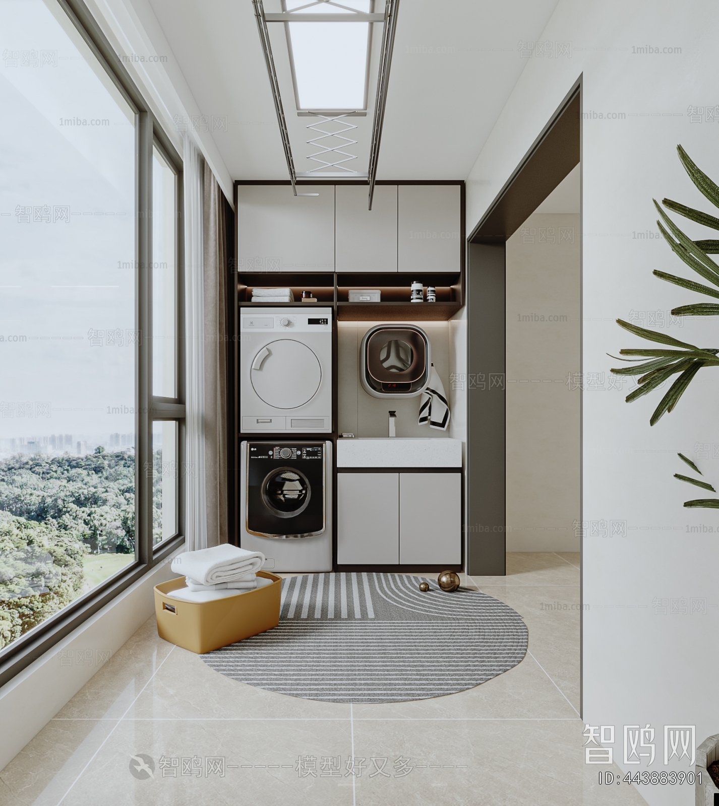 Modern Balcony Laundry Room