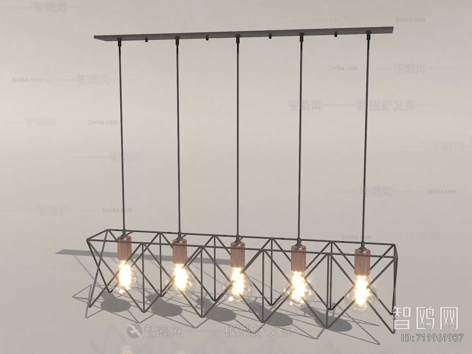 Industrial Style Long Chandelier