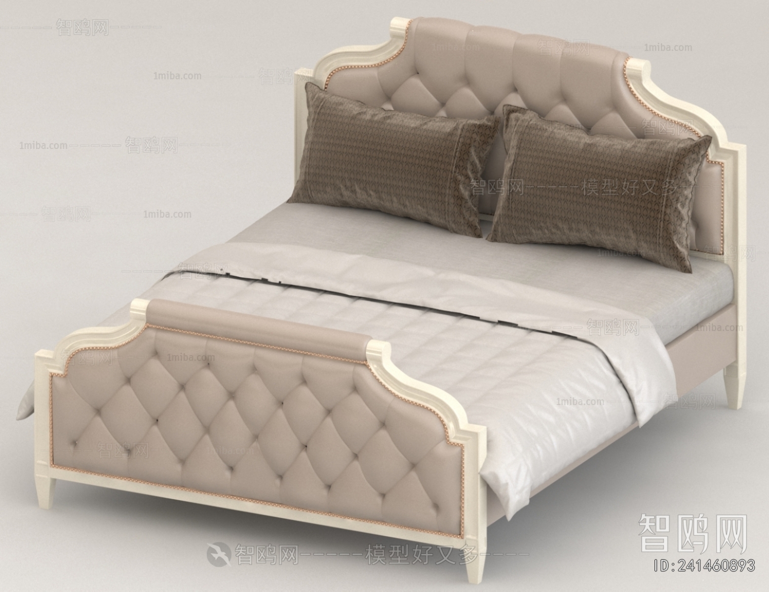 Simple European Style Double Bed