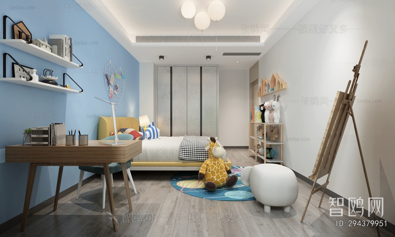 Nordic Style Boy's Room And Son's Room