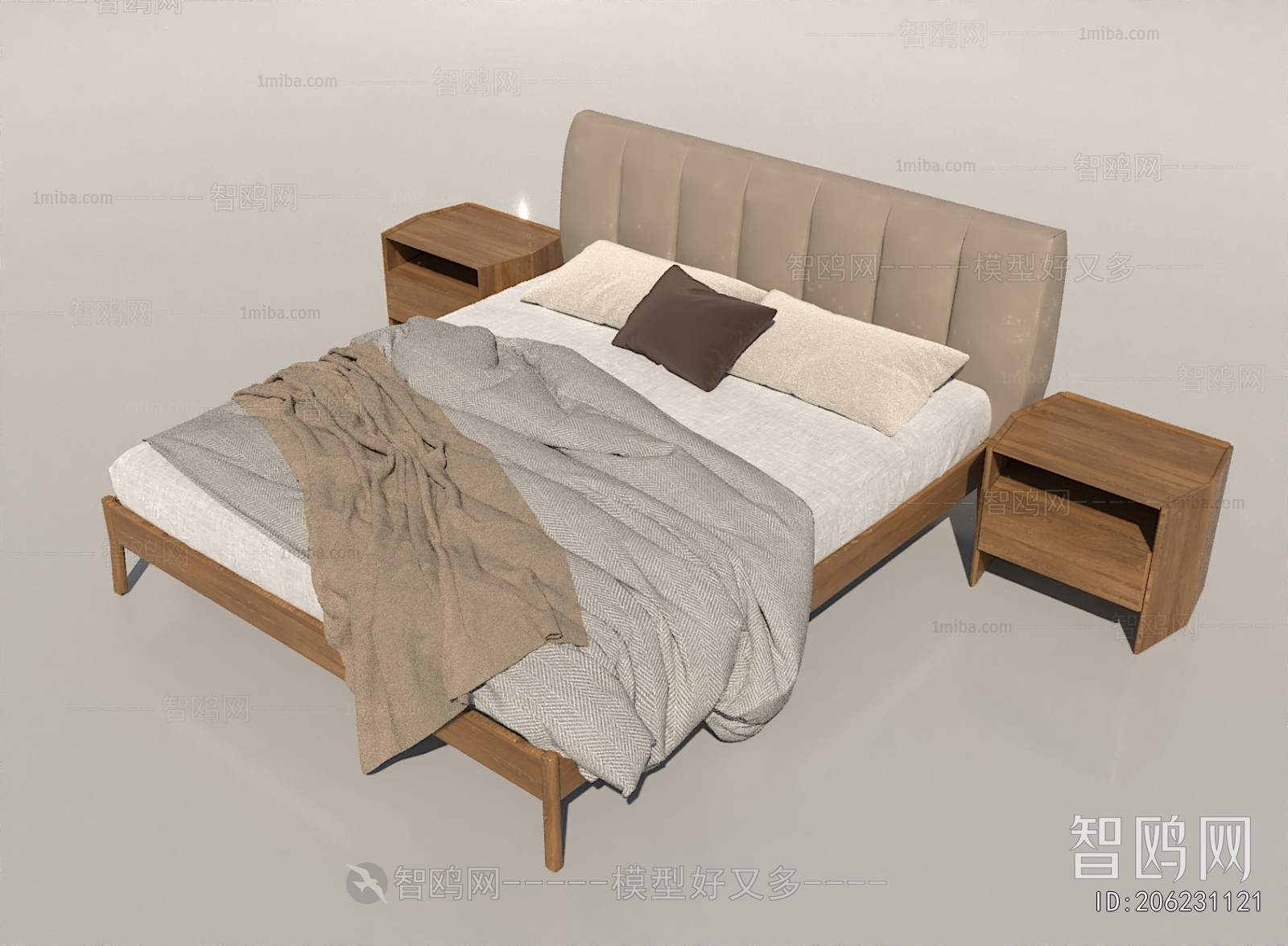 Wabi-sabi Style Double Bed