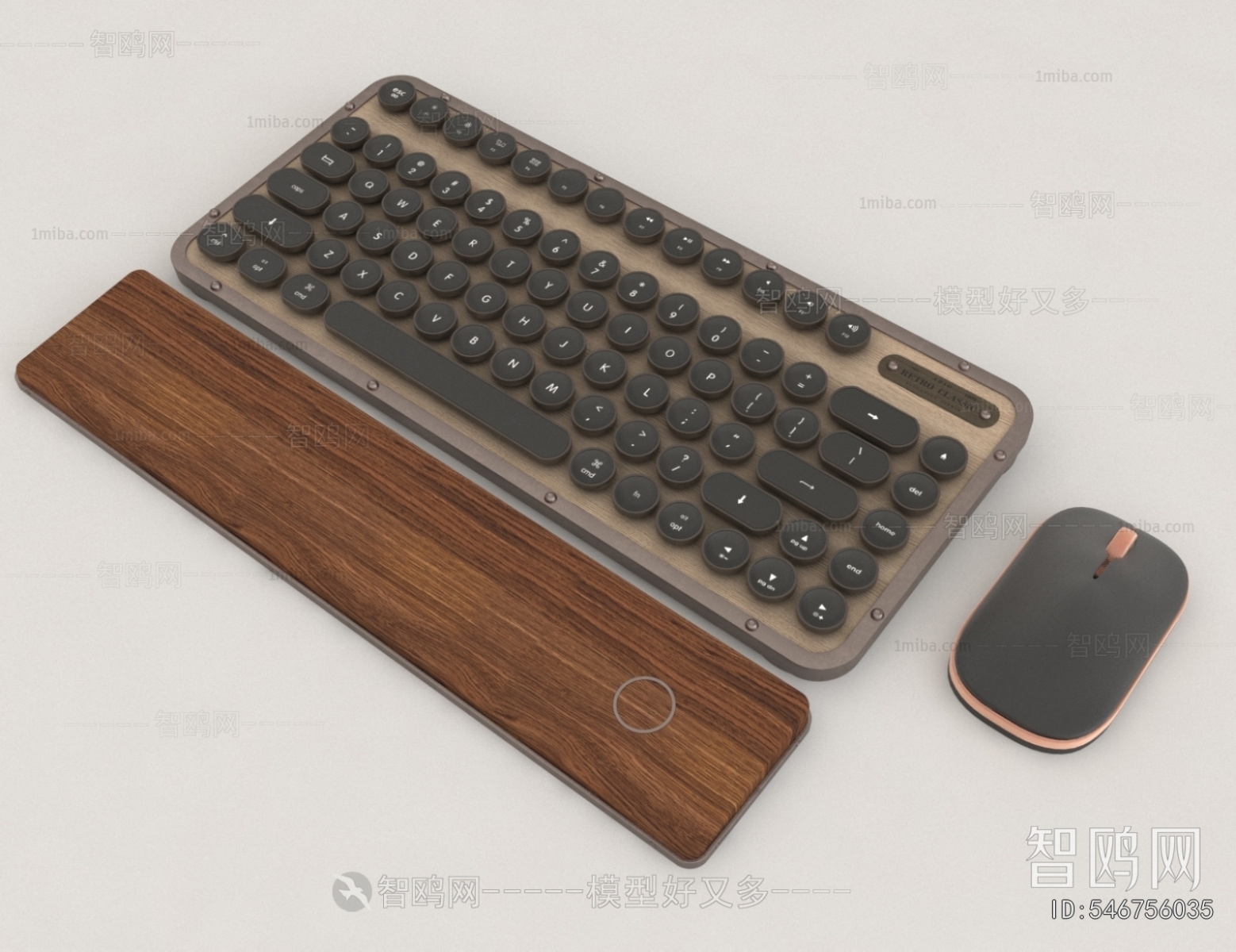 Retro Style Keyboard And Mouse