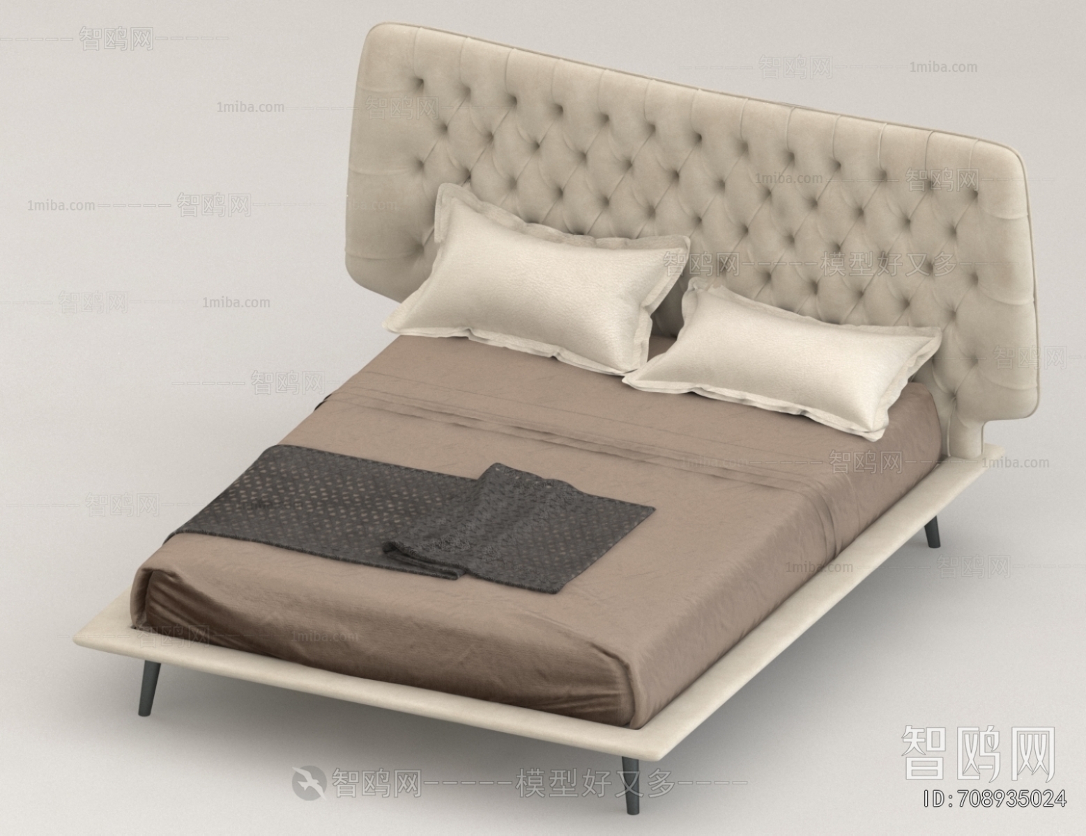 Simple European Style Double Bed