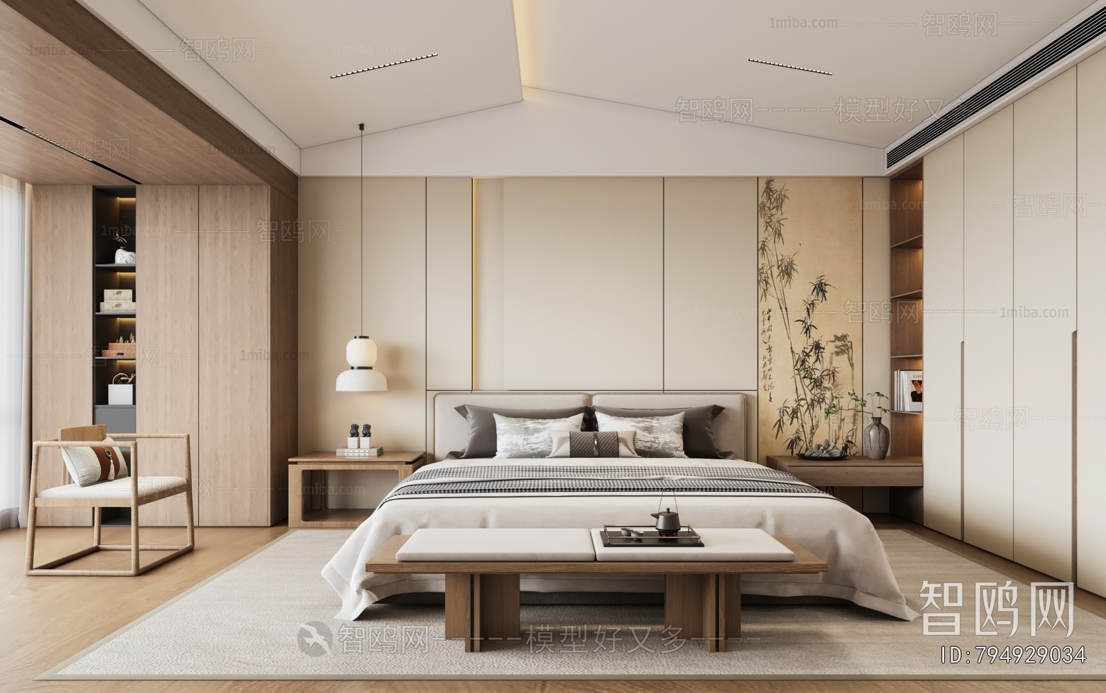 New Chinese Style Bedroom