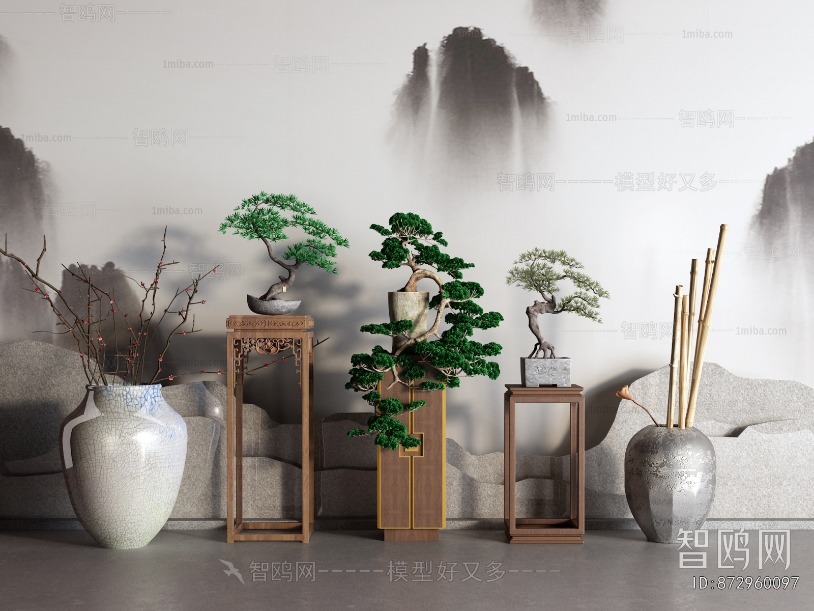 New Chinese Style Flower Shelf