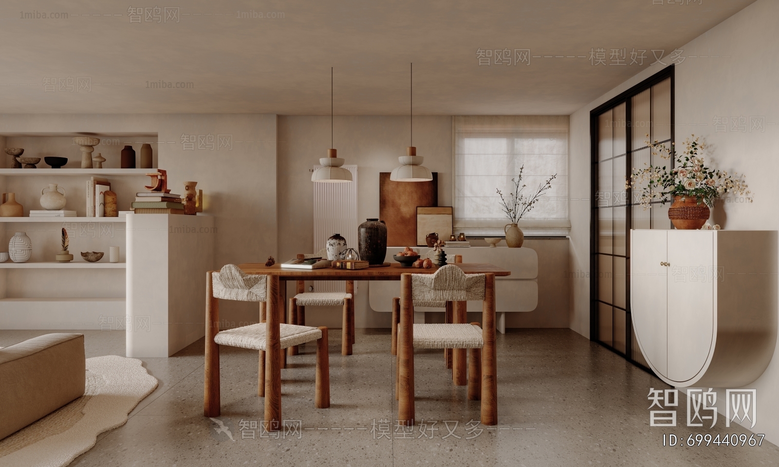 Wabi-sabi Style Dining Room