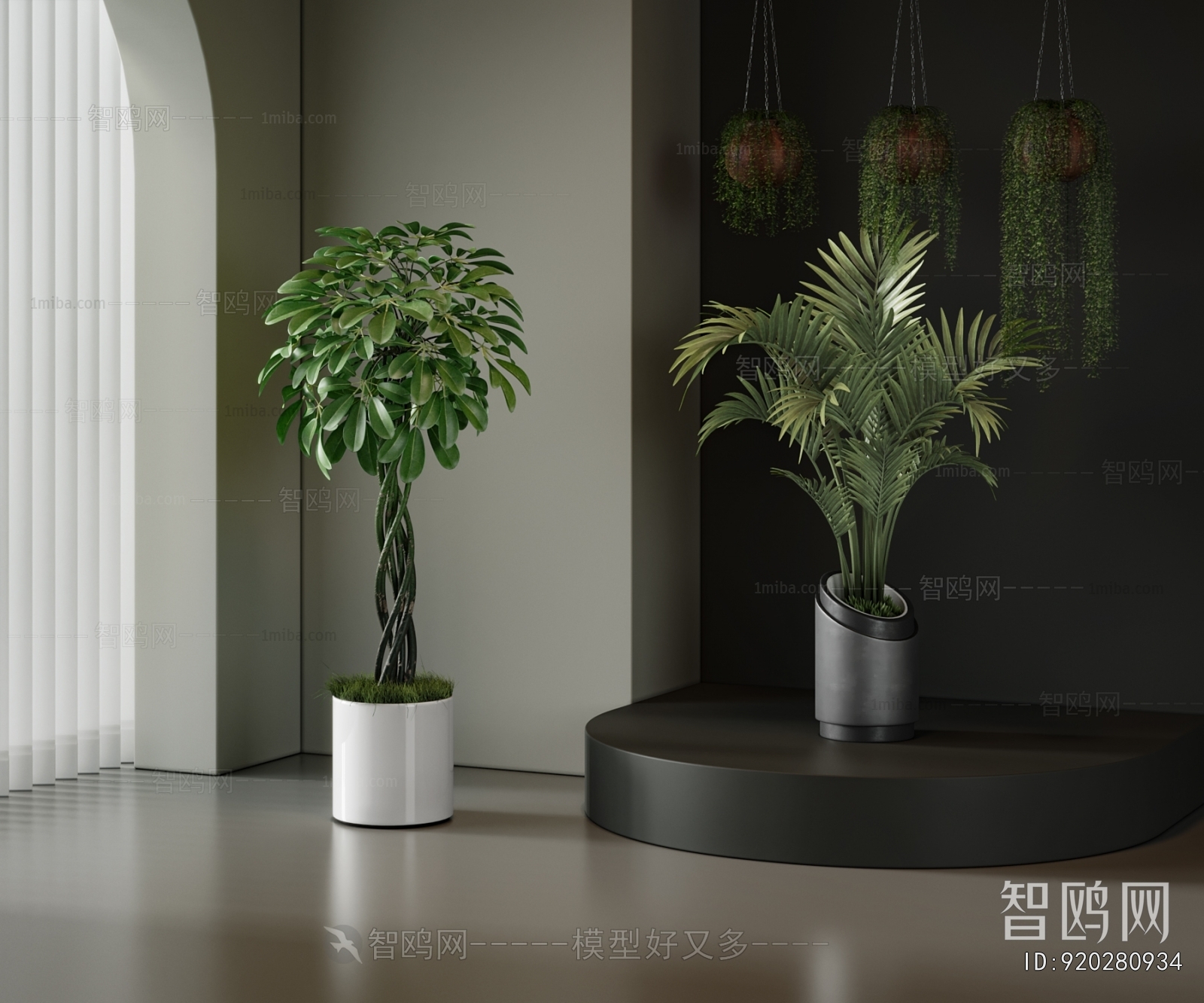 Modern Ground Green Plant Potted Plants