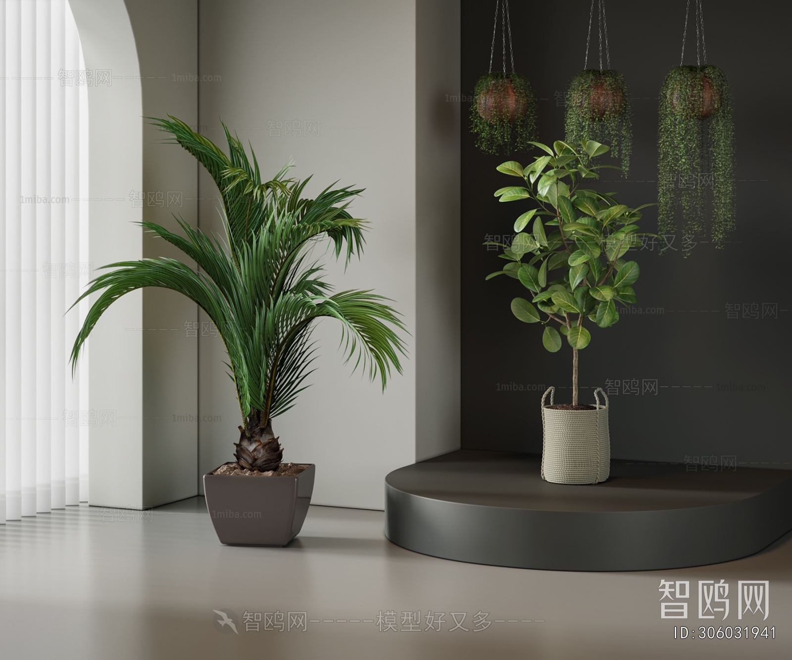 Modern Ground Green Plant Potted Plants