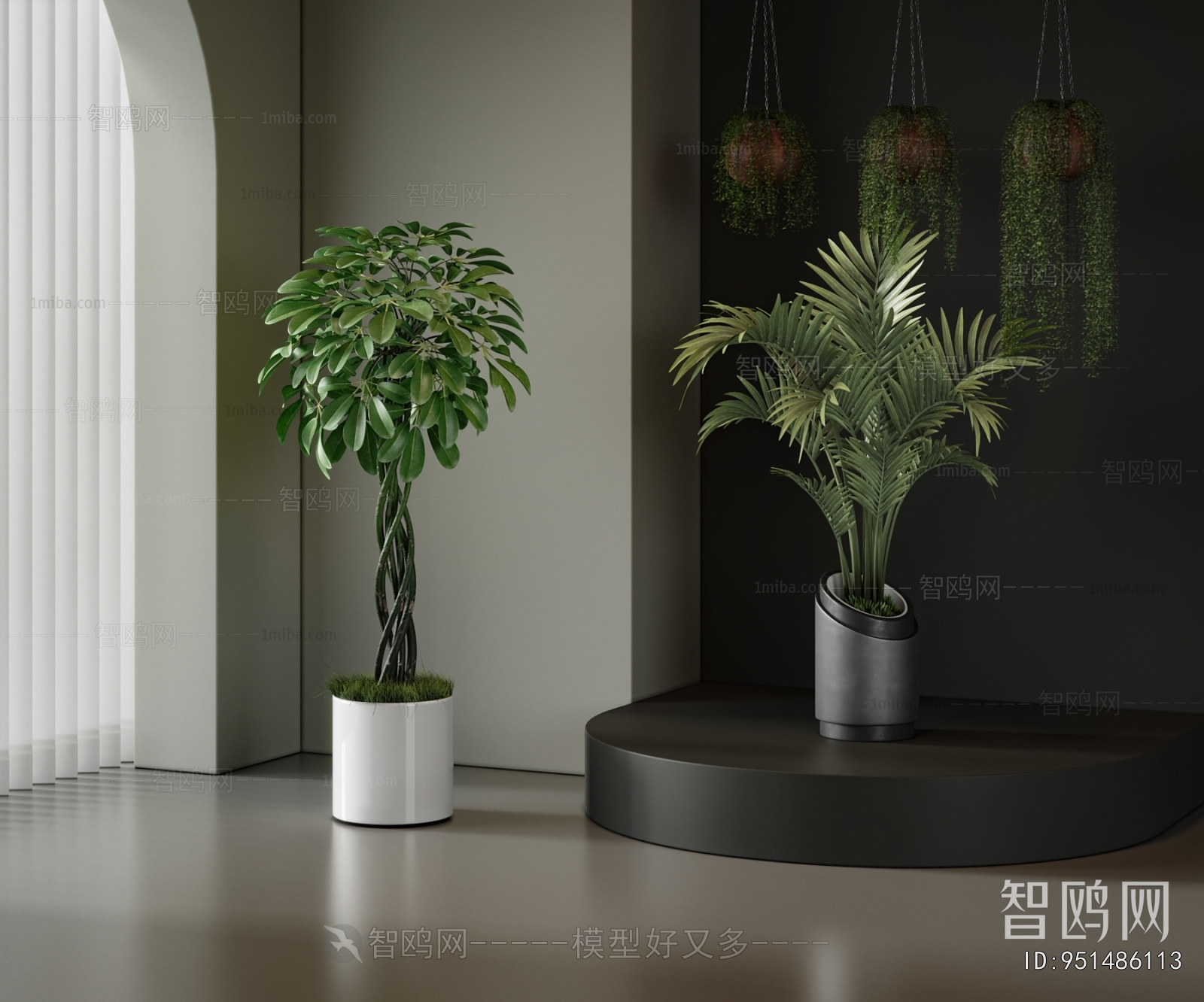 Modern Ground Green Plant Potted Plants