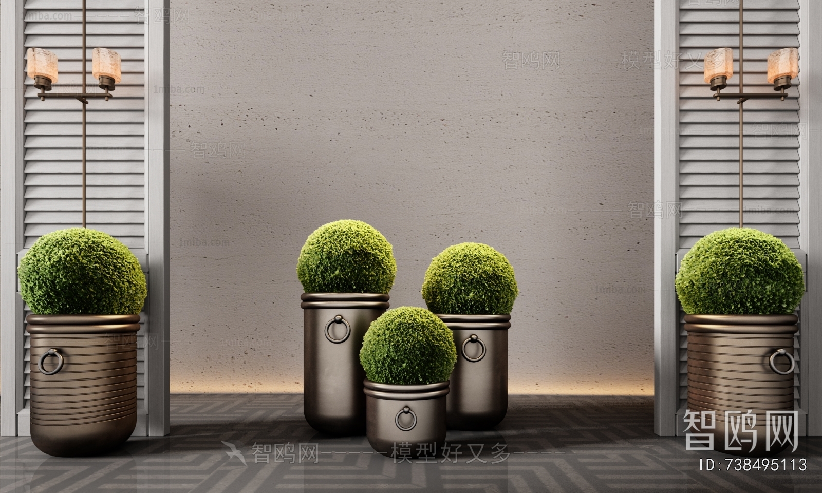 Modern Ground Green Plant Potted Plants