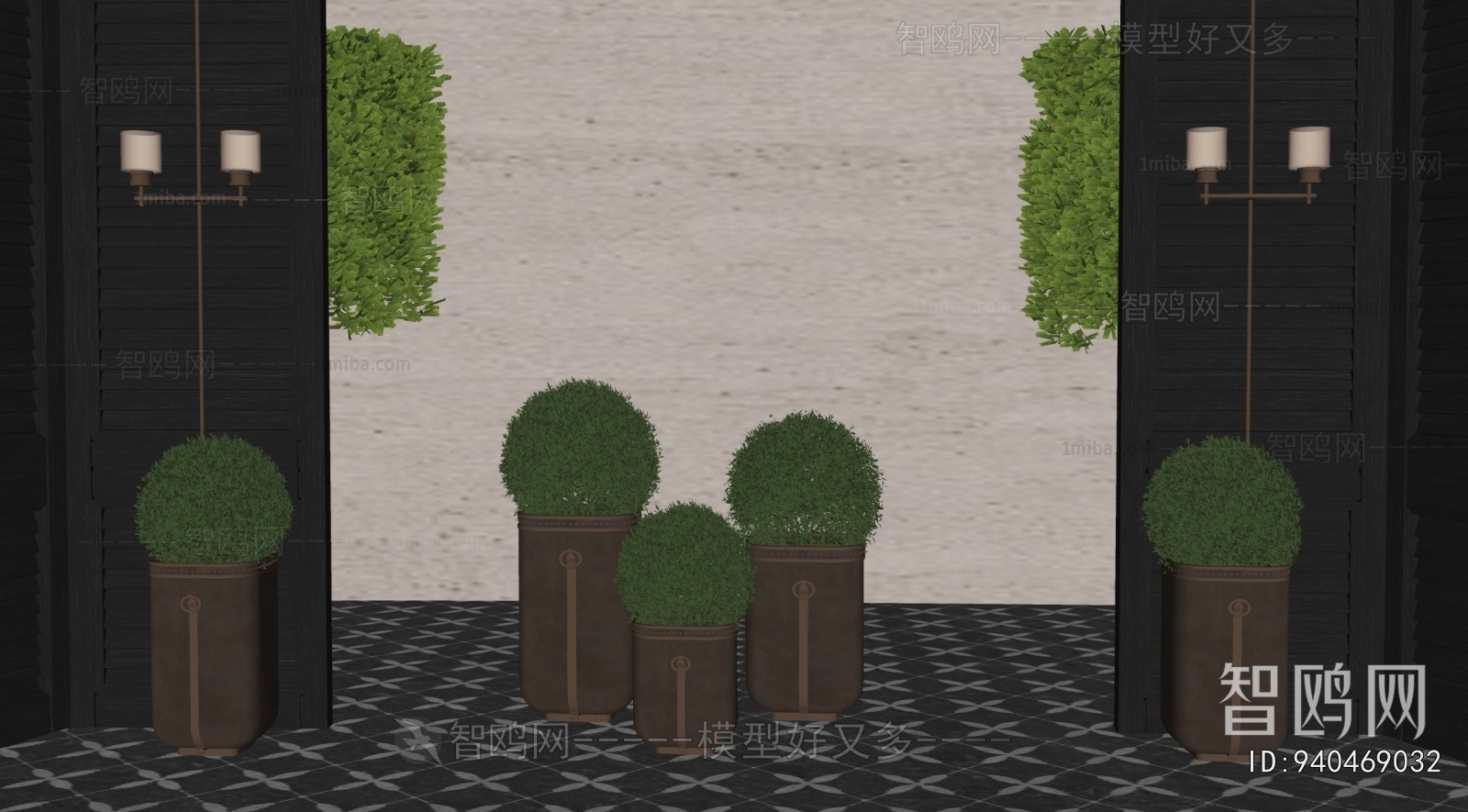 Modern Ground Green Plant Potted Plants