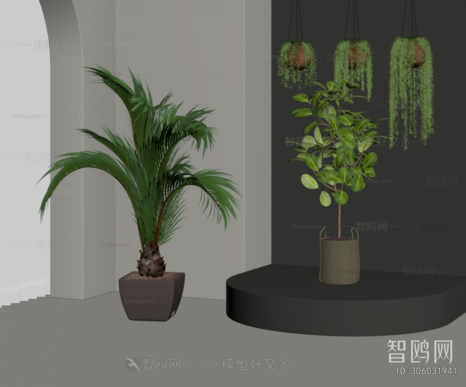 Modern Ground Green Plant Potted Plants