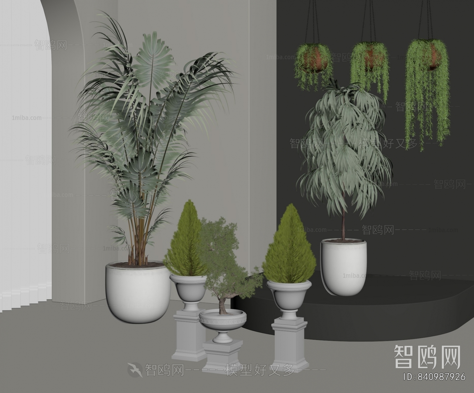 Modern Ground Green Plant Potted Plants