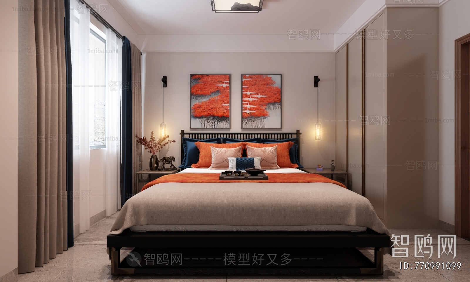 New Chinese Style Bedroom