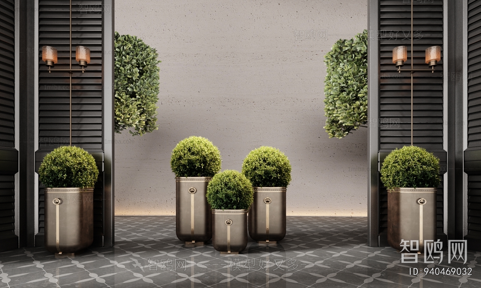 Modern Ground Green Plant Potted Plants