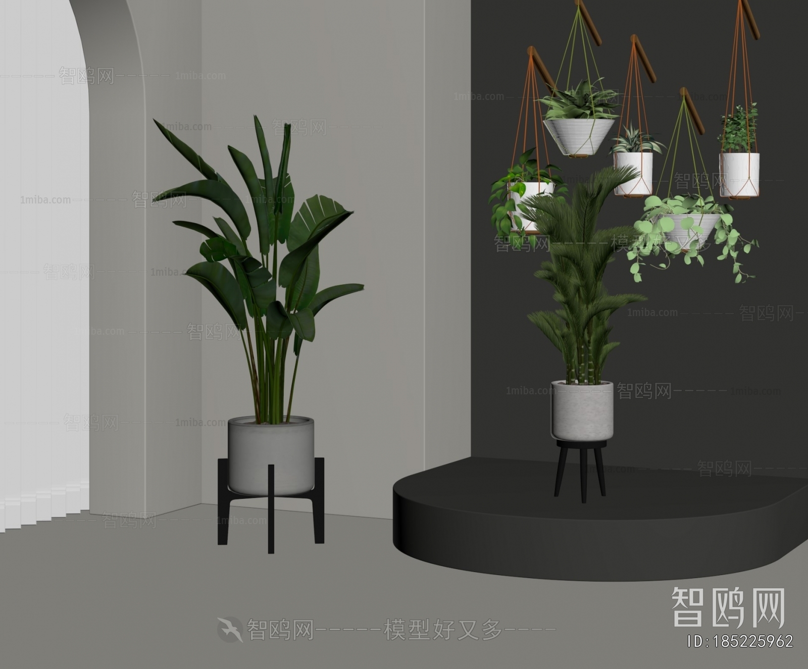 Modern Ground Green Plant Potted Plants