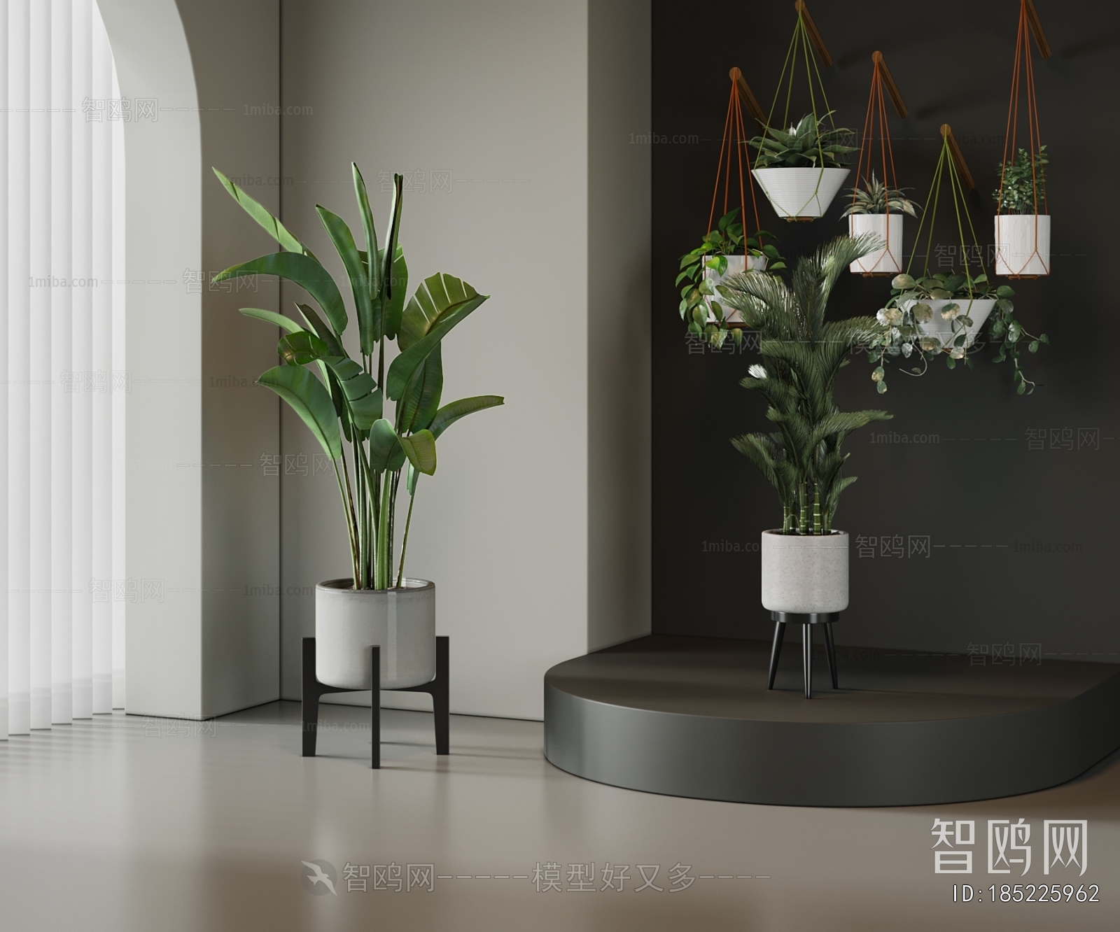 Modern Ground Green Plant Potted Plants