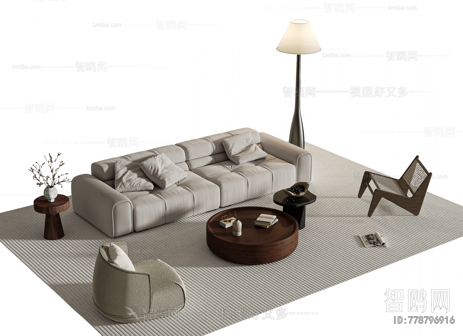 Wabi-sabi Style Sofa Combination