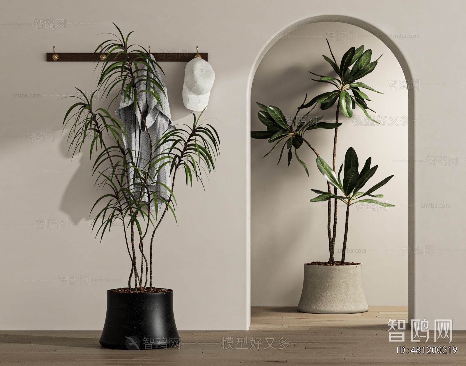 Modern Ground Green Plant Potted Plants