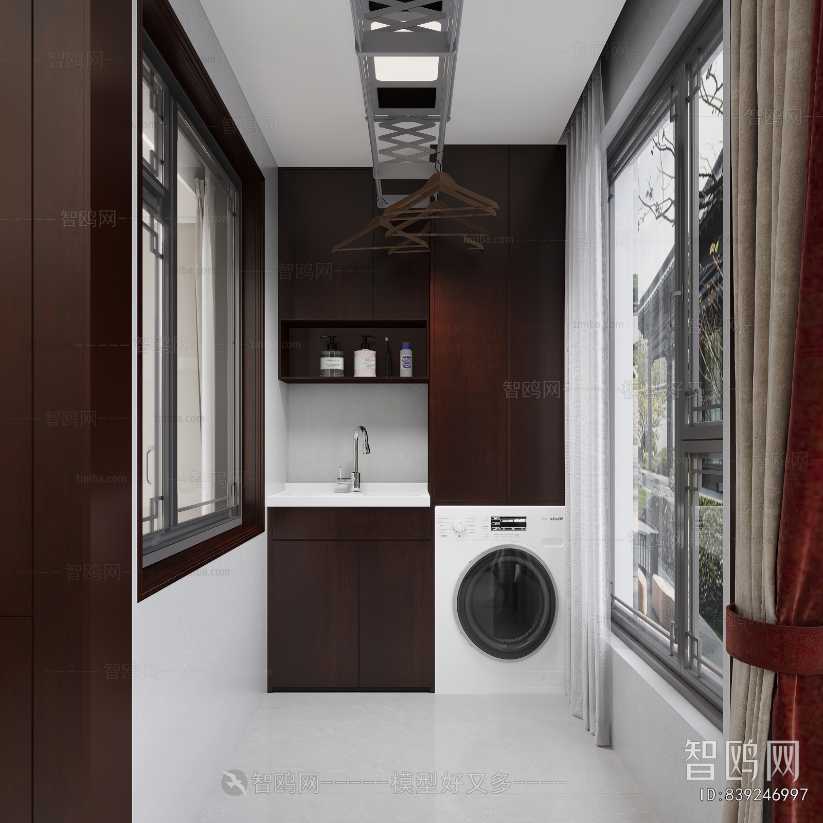 New Chinese Style Balcony Laundry Room