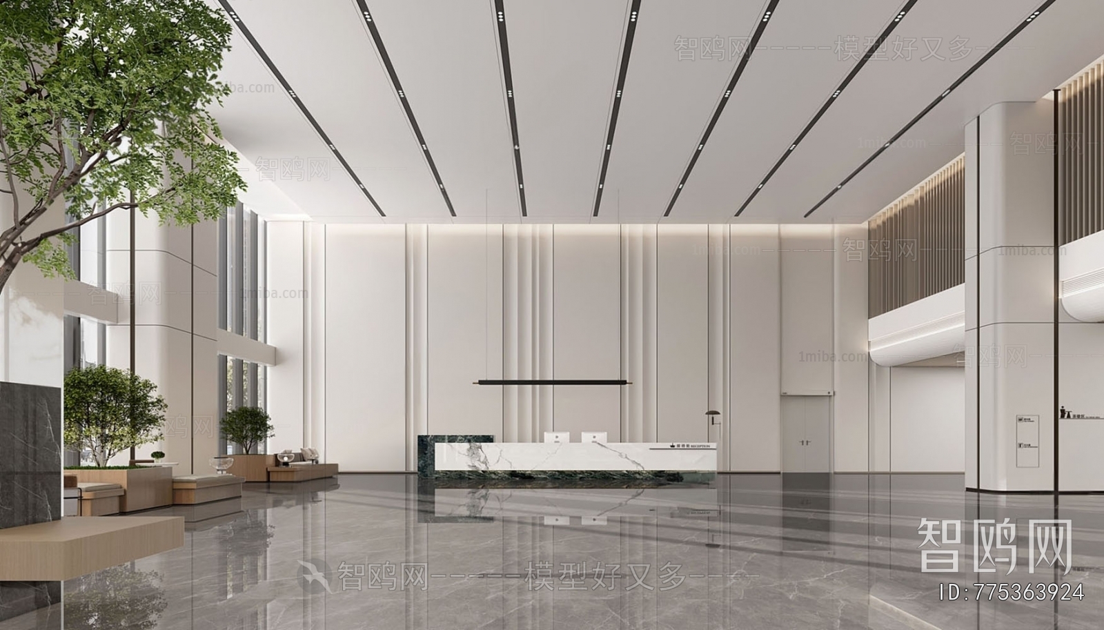 Modern Office Reception Desk