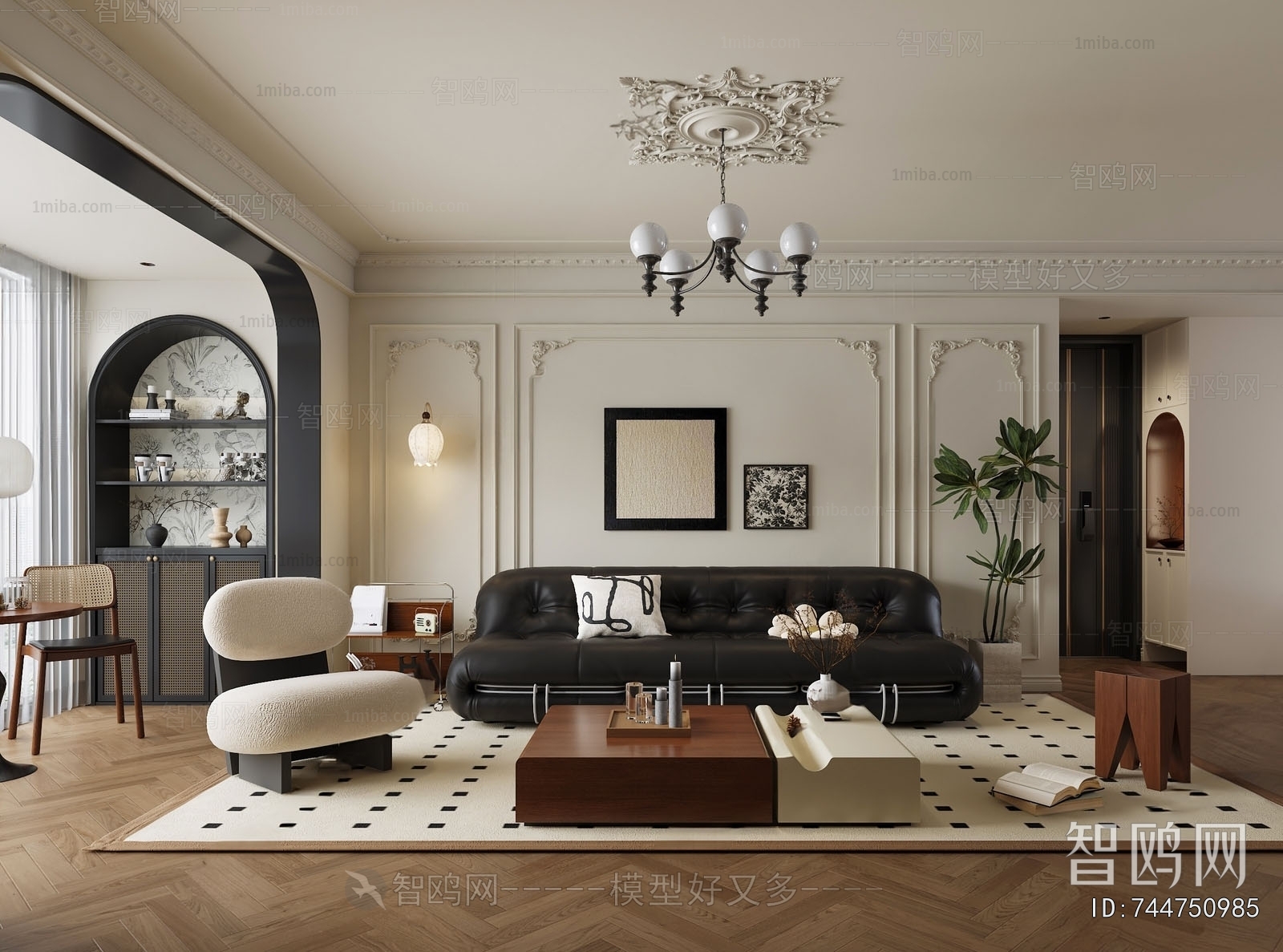 French Style Retro Style A Living Room