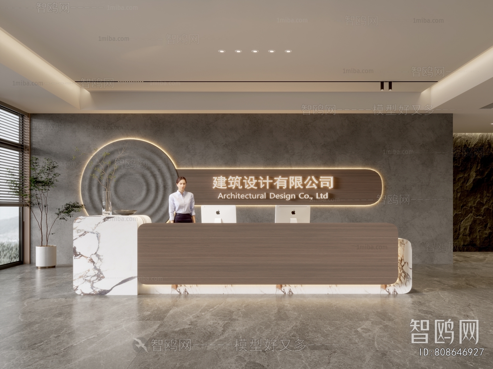 Modern Office Reception Desk