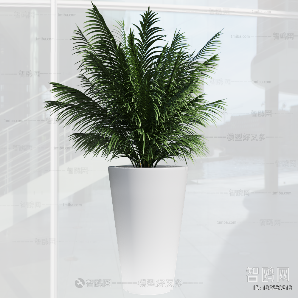 Modern Potted Green Plant