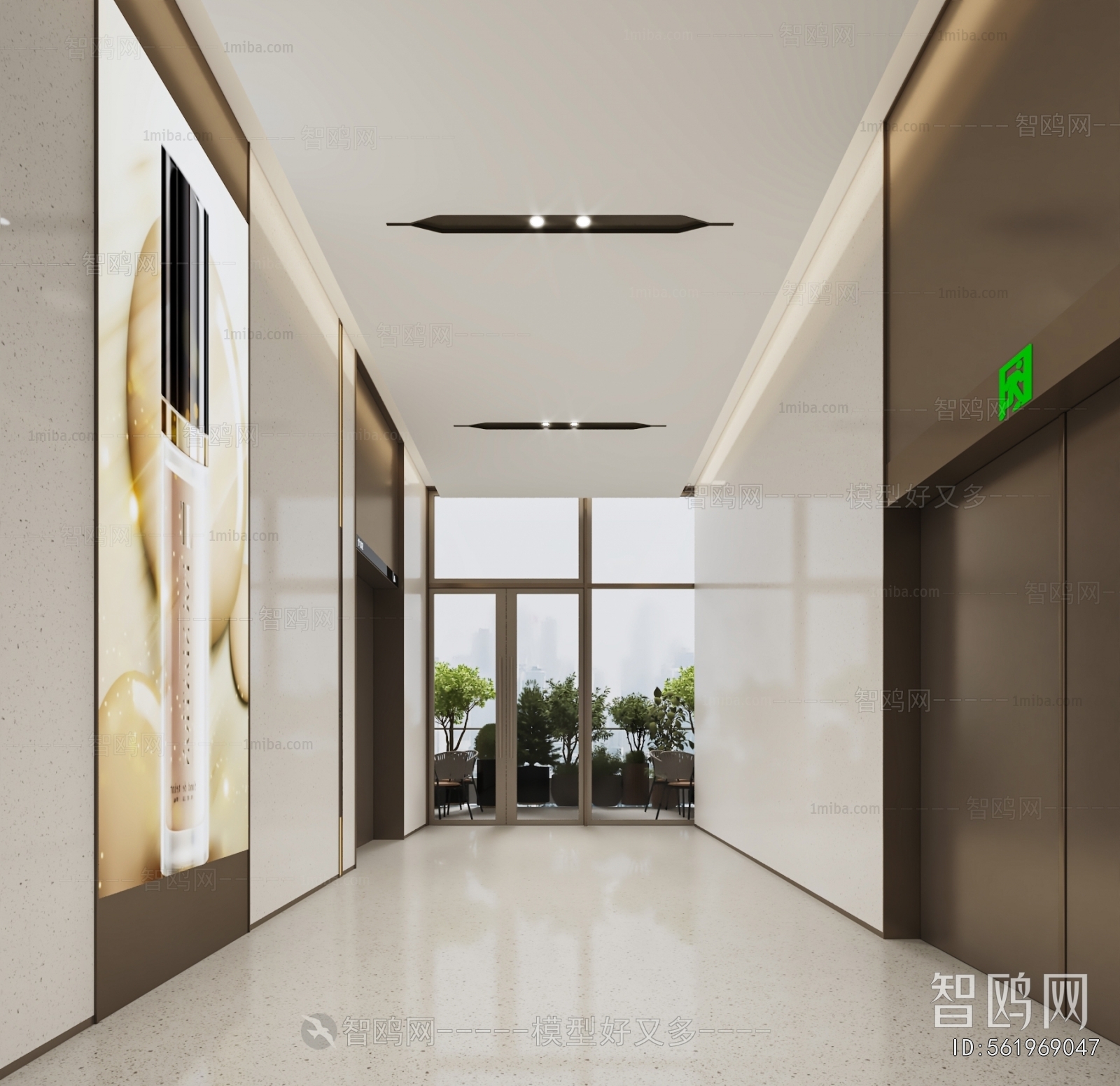 Modern Office Elevator Hall