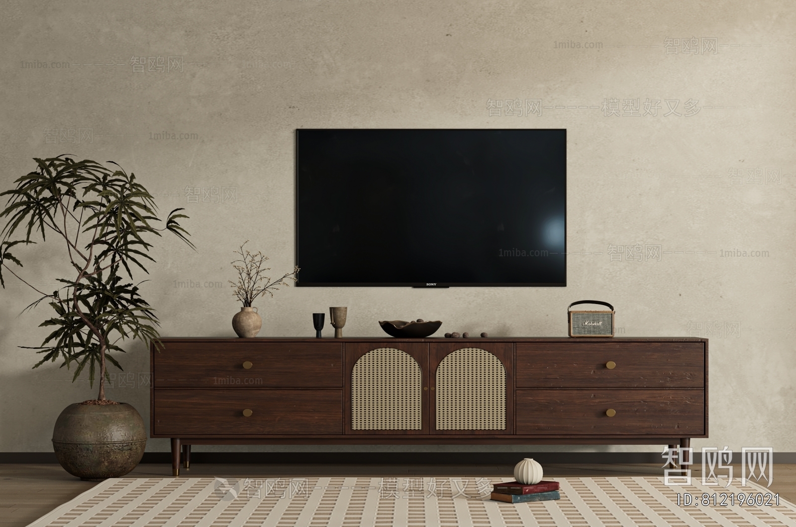 Wabi-sabi Style TV Cabinet