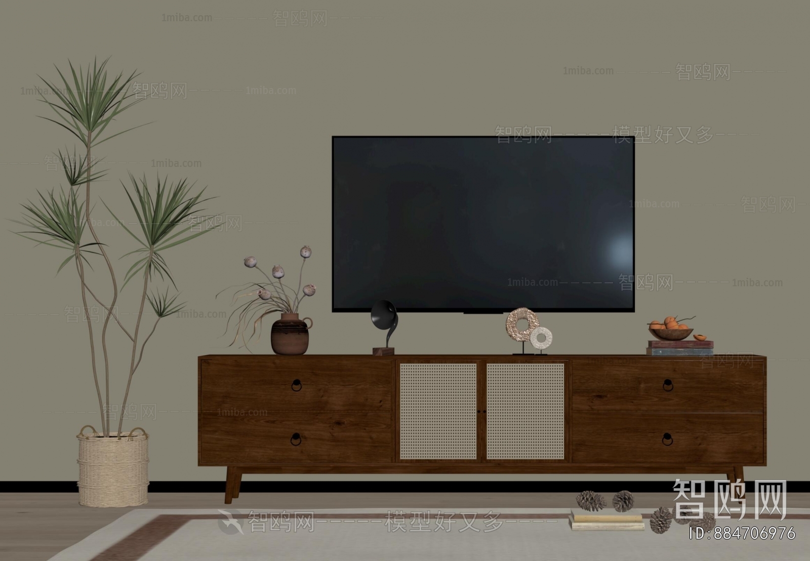 Wabi-sabi Style TV Cabinet