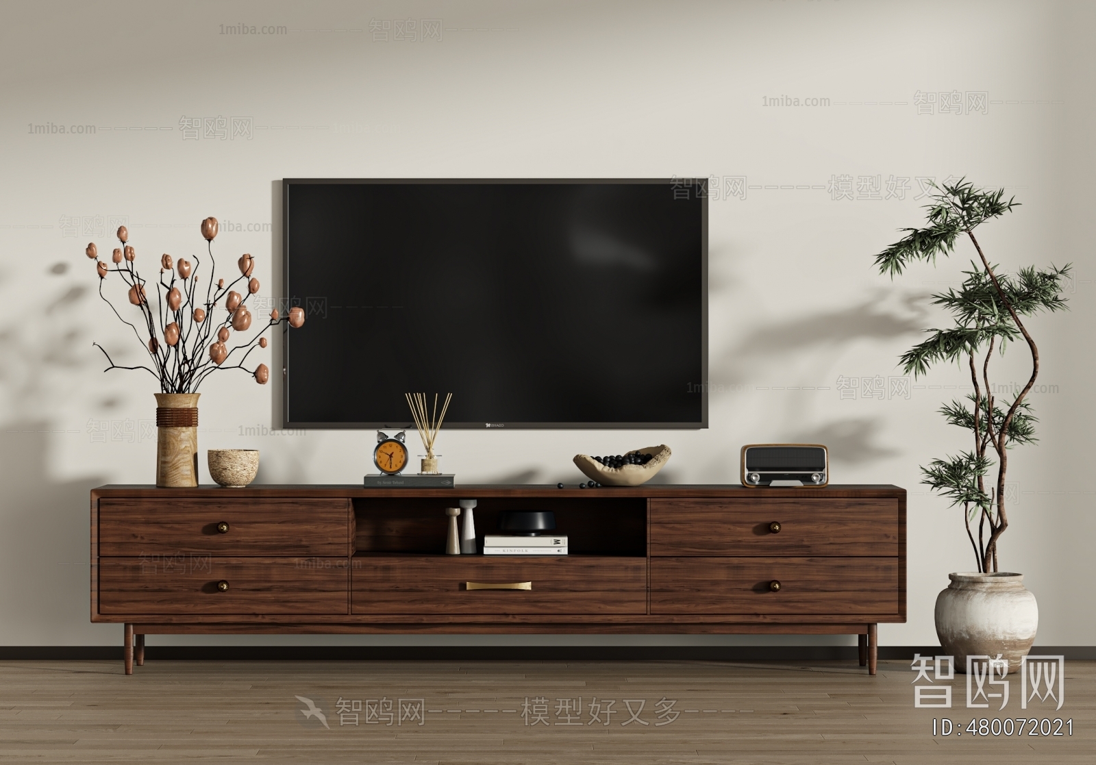 Wabi-sabi Style TV Cabinet