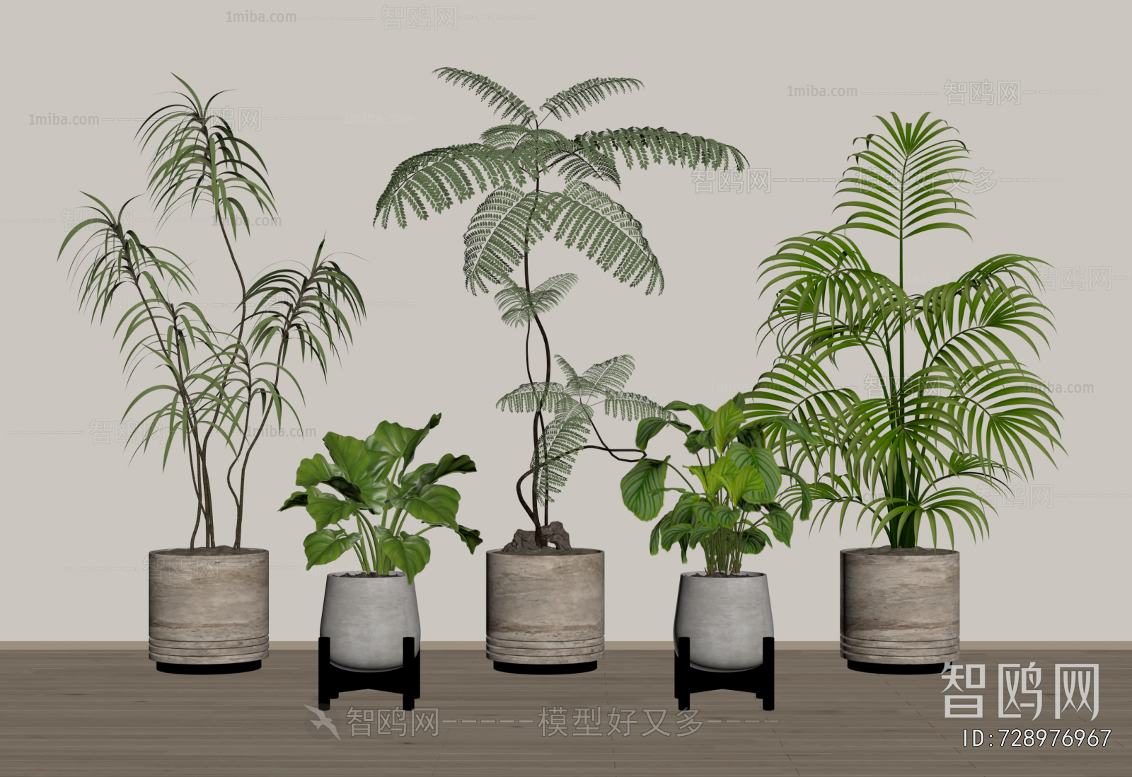 Wabi-sabi Style Ground Green Plant Potted Plants