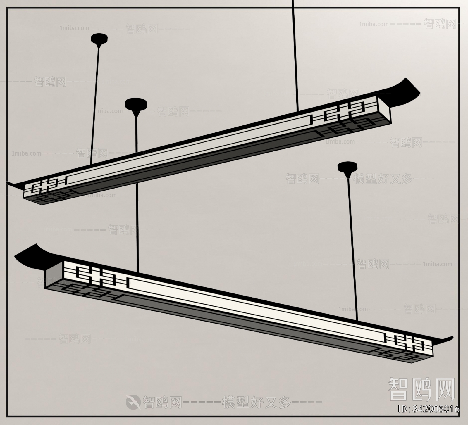 New Chinese Style Long Chandelier