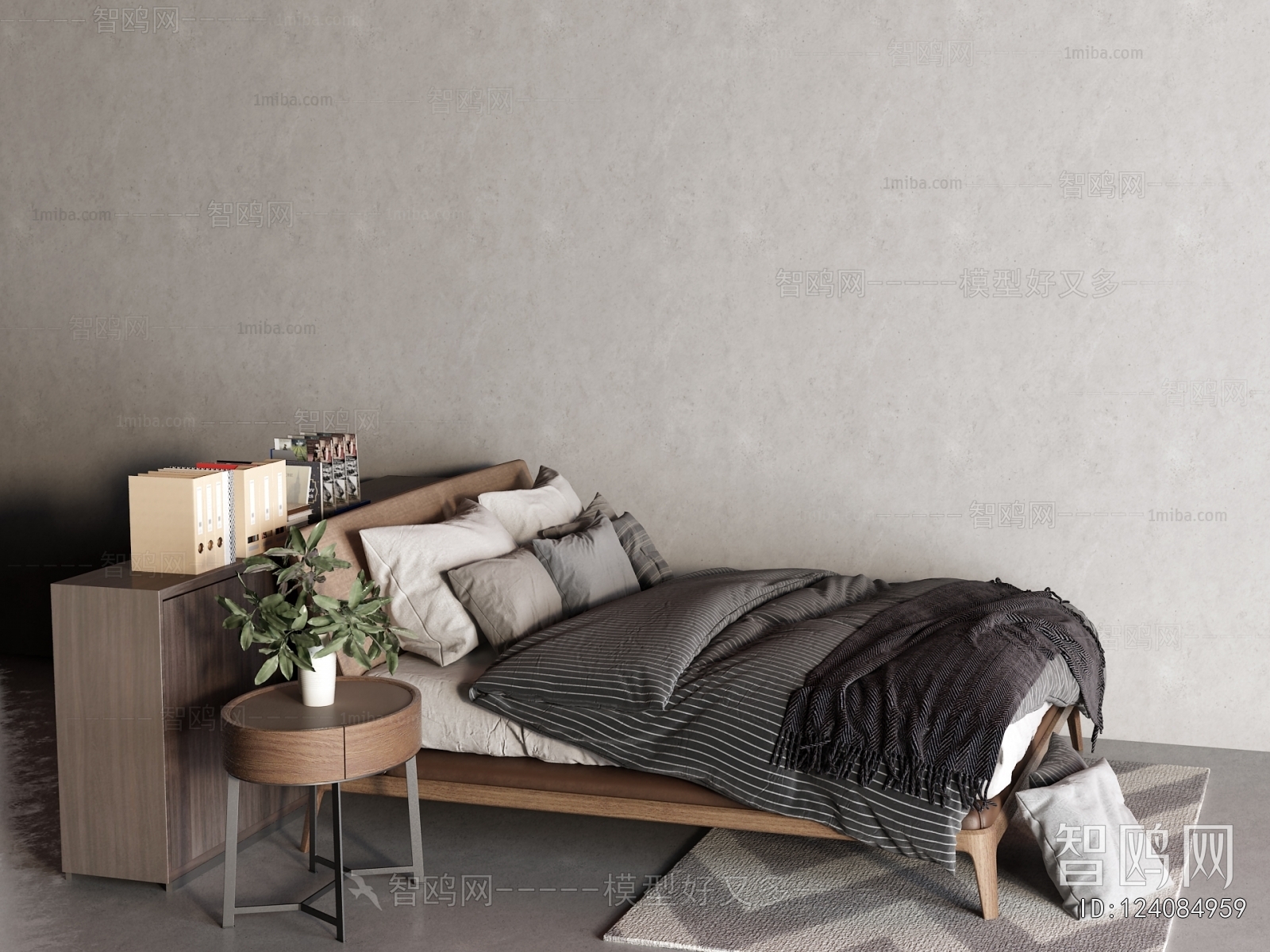 Wabi-sabi Style Single Bed