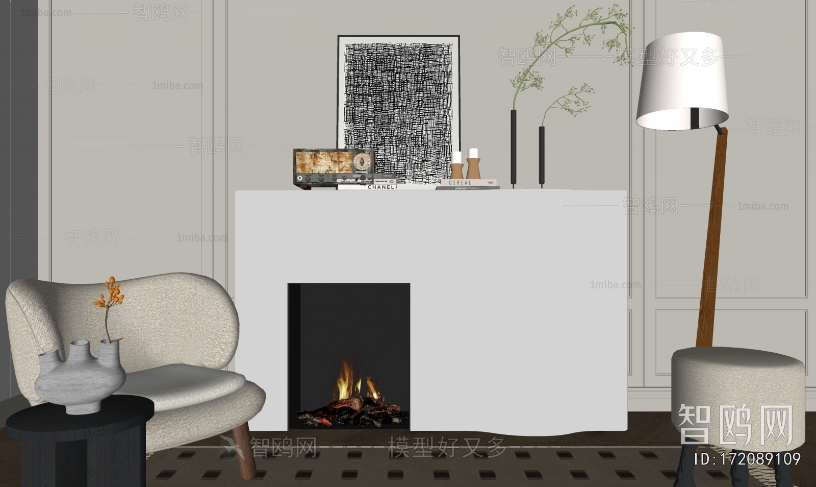 Wabi-sabi Style Fireplace