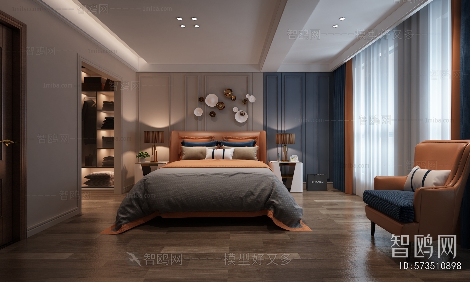 Simple European Style Bedroom