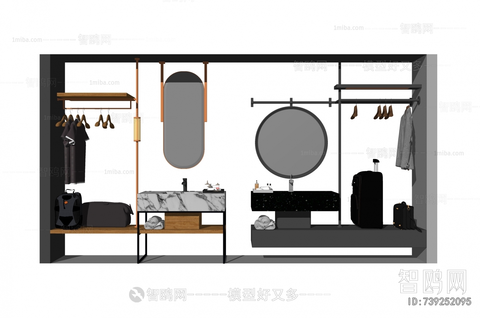 现代酒店客房衣柜