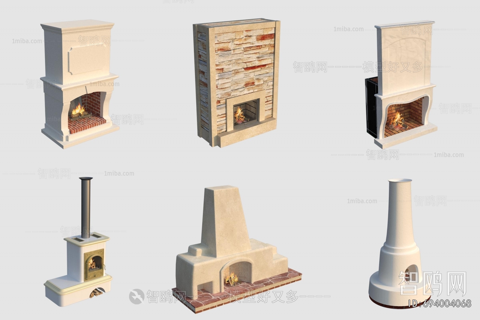 European Style Retro Style Fireplace