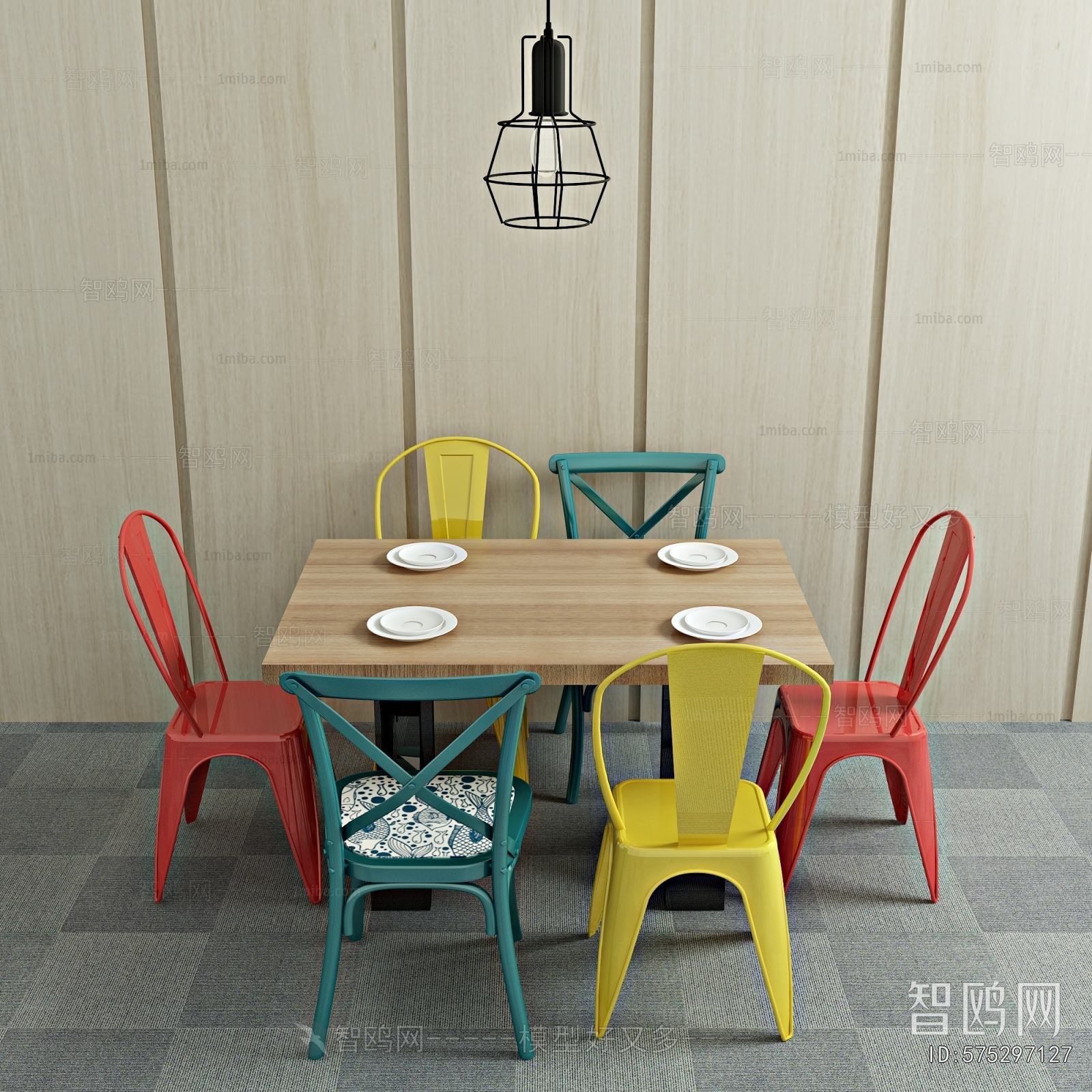 Industrial Style Dining Table And Chairs