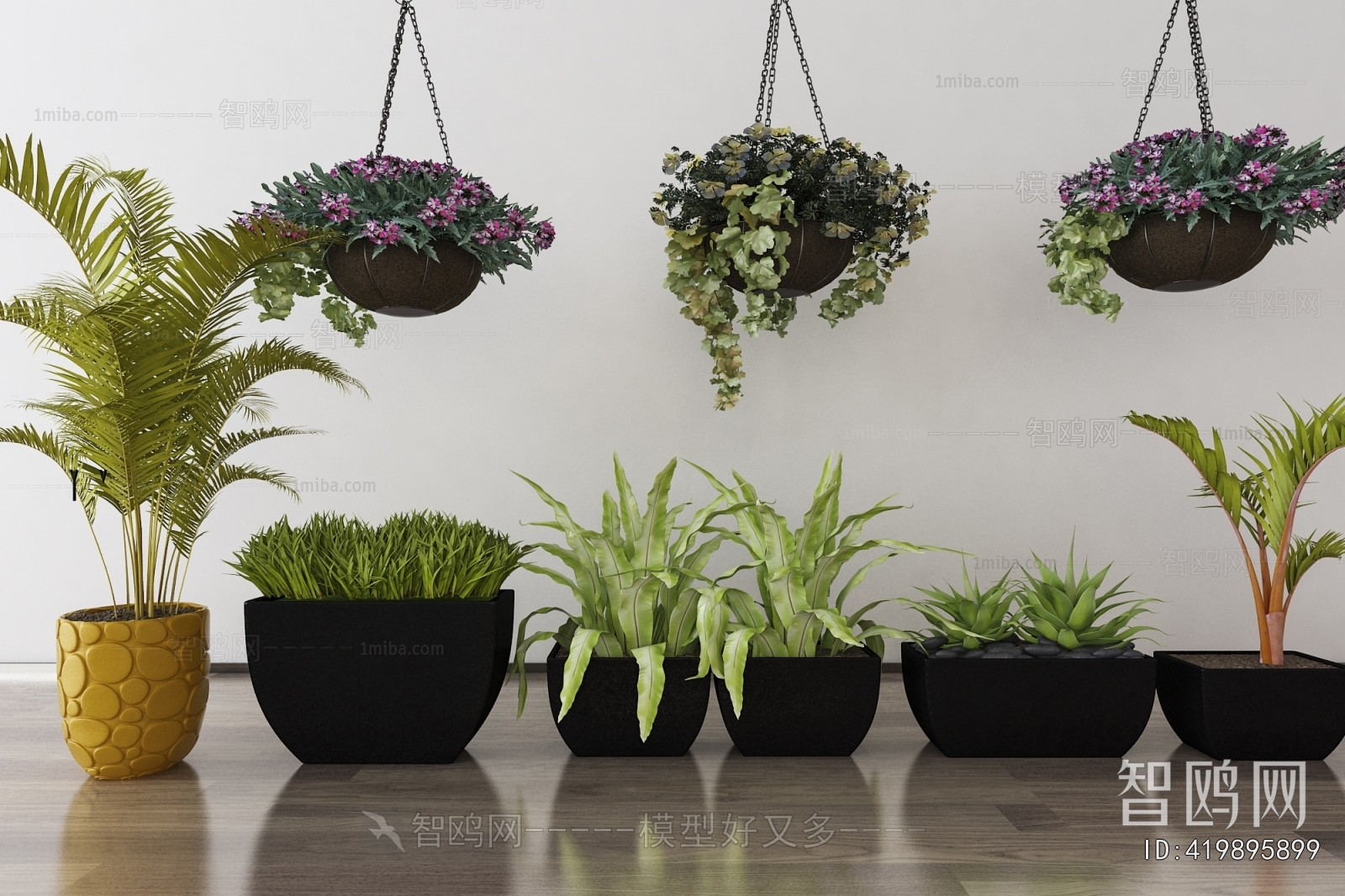 Modern Ground Green Plant Potted Plants