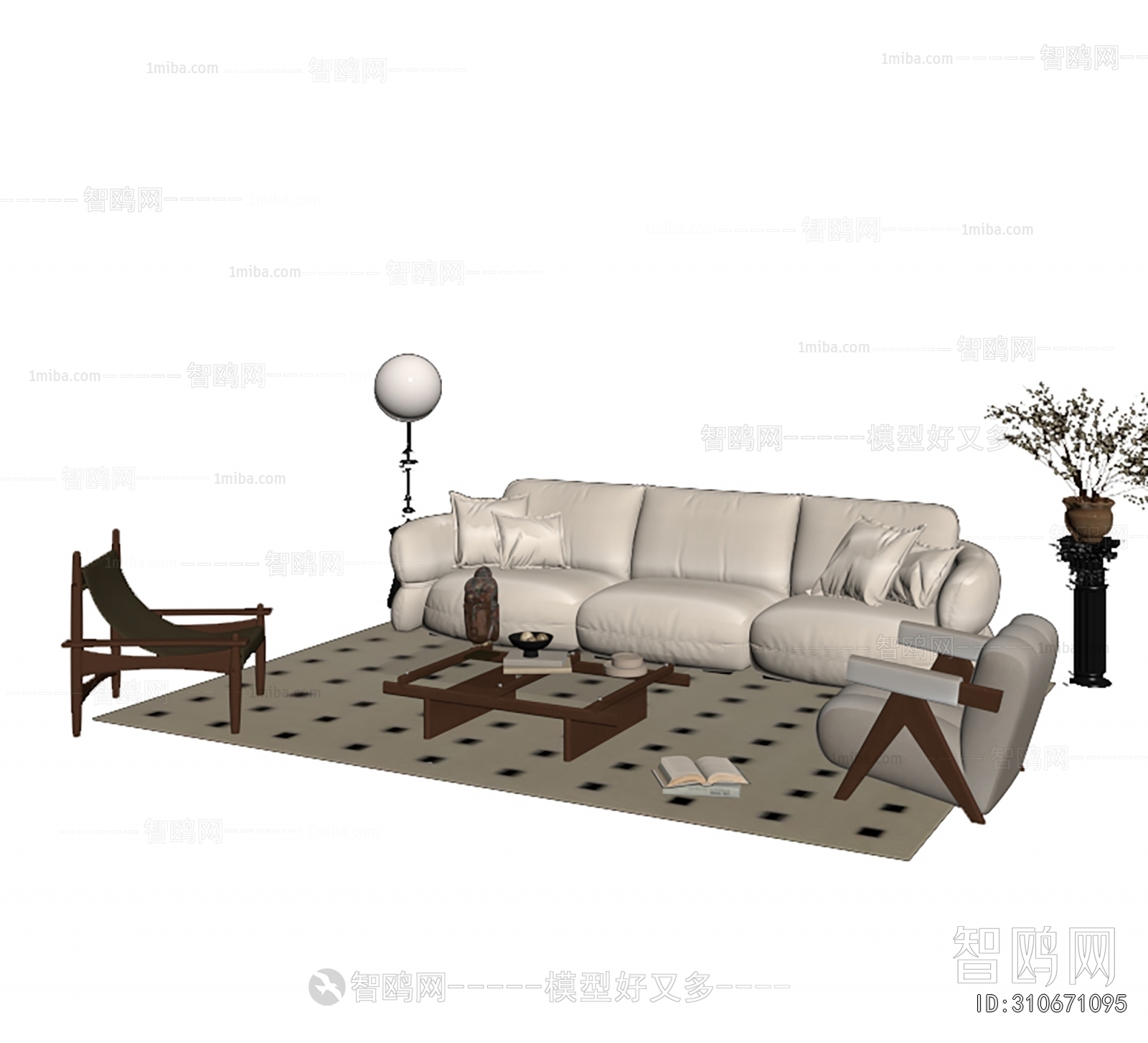 Wabi-sabi Style Sofa Combination