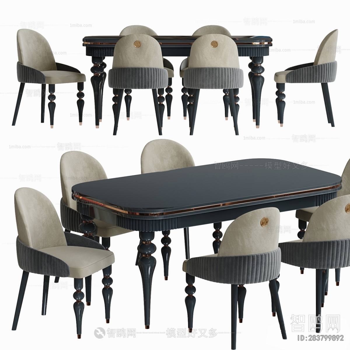 Simple European Style Dining Table And Chairs