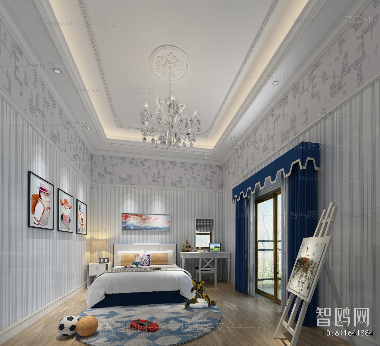 Simple European Style Boy's Room And Son's Room