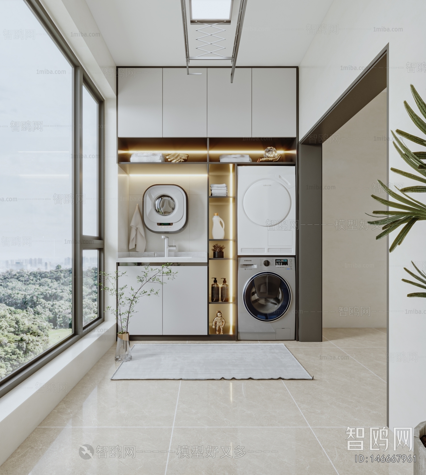 Modern Balcony Laundry Room